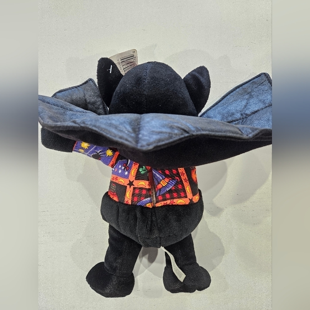 Chosun International Vintage Halloween Stuffed Black Bat. Retro Summerween - Picture 4 of 8